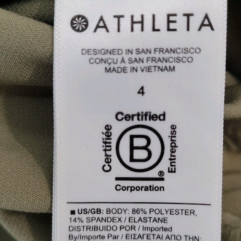 Athleta Green Athleisure Stretch High Rise Cargo Pockets Pants Size 4 (26x39) - Picture 3 of 13